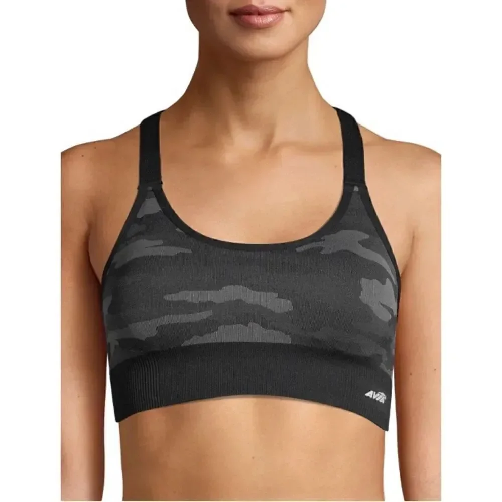 Womens Seamless Moisture Wicking Active Workout Keyhole Sports Bra 2-Pack Size S